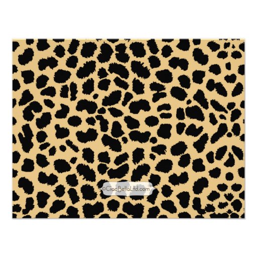 Leopard Print And Deep Yellow Accent Frame Invite