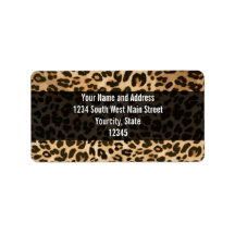 Leopard Print Background Address Label
