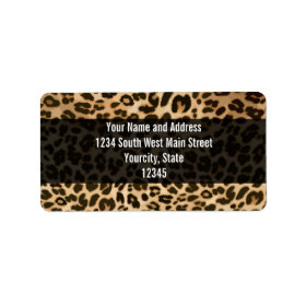 Leopard Print Background Address Label