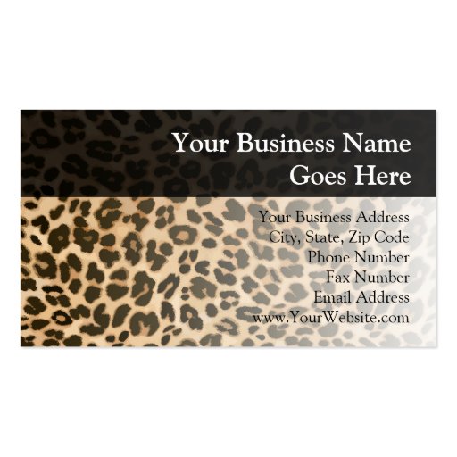 Leopard Print Background Business Card Templates (front side)