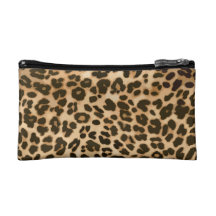 Leopard Print Background Cosmetic Bag