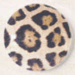 Leopard Print Big Cat Real Fur Pattern Coaster