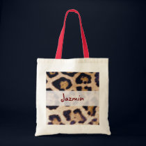 Leopard Print Big Cat Real Fur Pattern Design bags