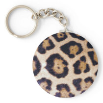 Leopard Print Big Cat Real Fur Pattern Design Keychains
