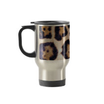 Leopard Print Big Cat Real Fur Pattern Design Coffee Mugs