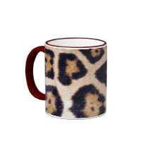 Leopard Print Big Cat Real Fur Pattern Design Coffee Mugs