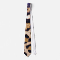 Leopard Print Big Cat Real Fur Pattern Design Neckties