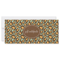 Leopard Print Boutique Style Gift Certificates Customized Rack Card