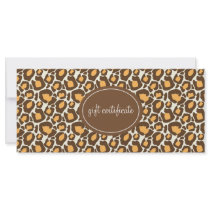 Leopard Print Boutique Style Gift Certificates Rack Cards