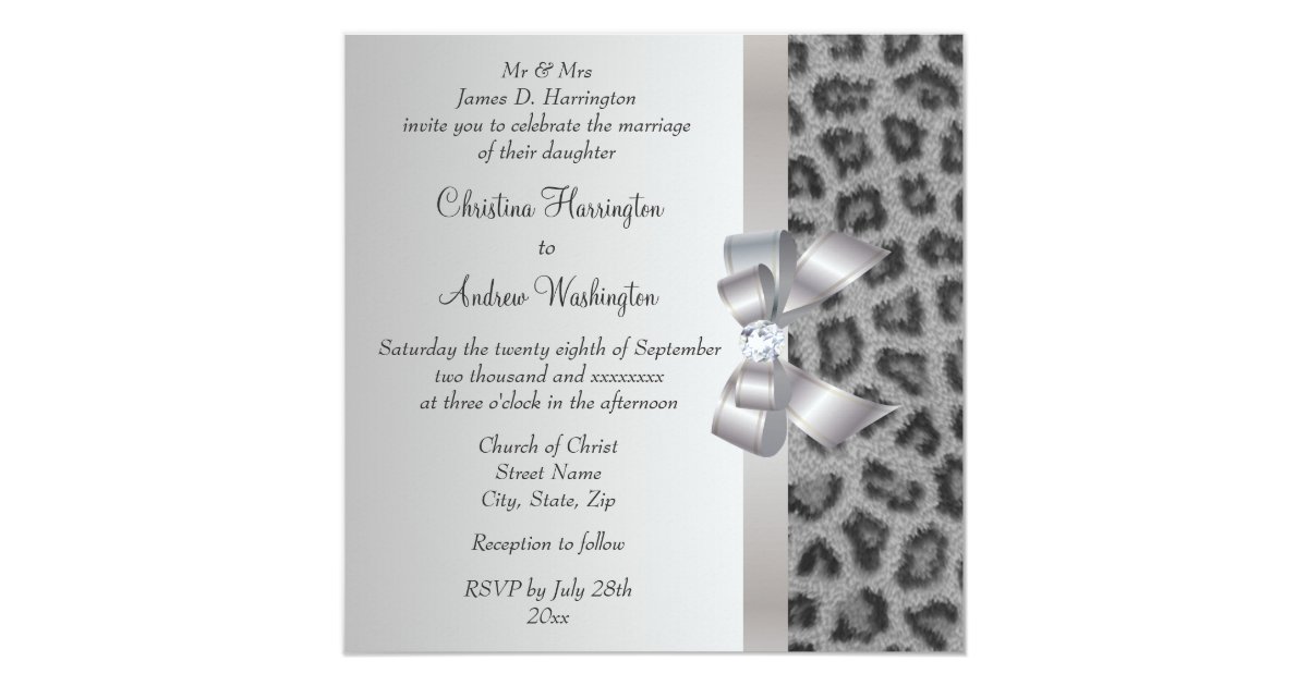animal print wedding invitations leopard print bow wedding invites zazzle animal print wedding invitations leopard print bow wedding invites zazzle
