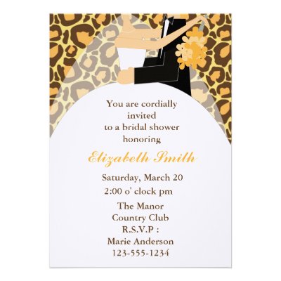 Leopard Print Bridal Shower Invitations