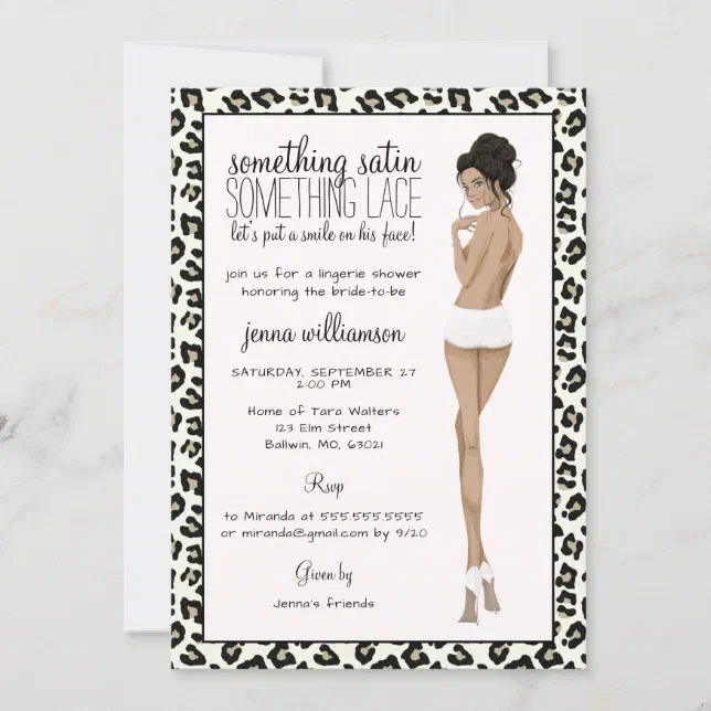 Leopard Print Bride Lingerie Shower Invitation Zazzle