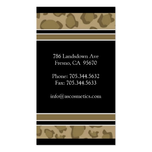 Leopard Print  Business Card (back side)