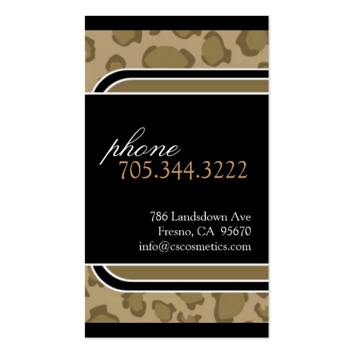 Leopard Print  Business Card (back side)