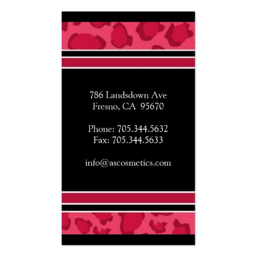 Leopard Print  Business Card (back side)