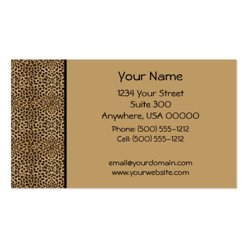 Leopard Print Business Card (front side)