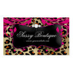 Leopard Print Business Card Pink Swirls Jewelry