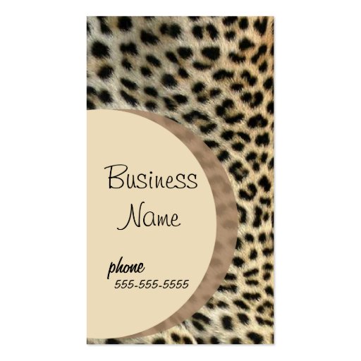 Leopard Print  Business Card Template (front side)