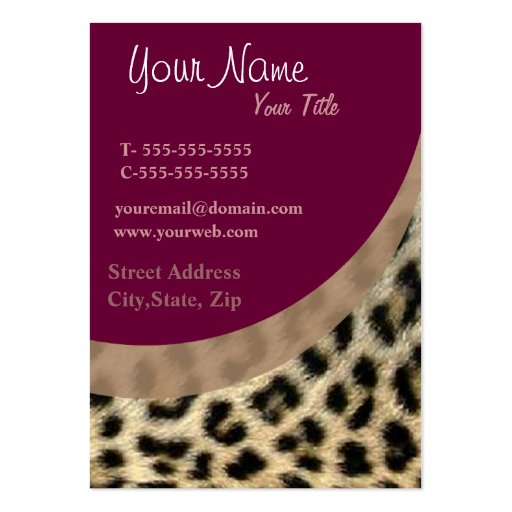 Leopard Print  Business Card Template (back side)