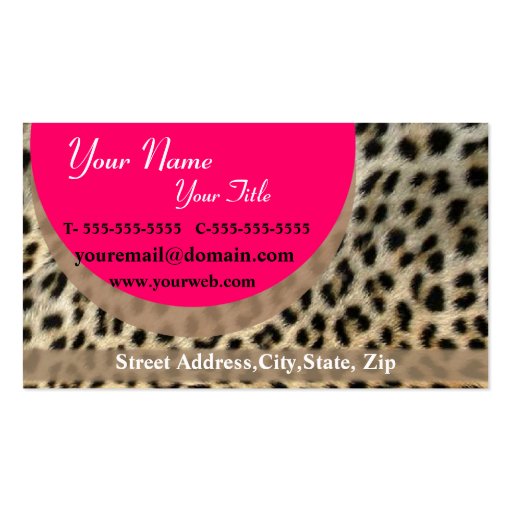 Leopard Print  Business Card Template (back side)