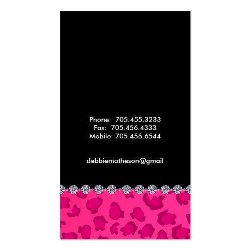 Leopard Print Business Cards (back side)