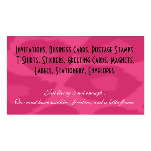 Leopard Print Business Cards (back side)