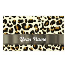 leopard print business cards