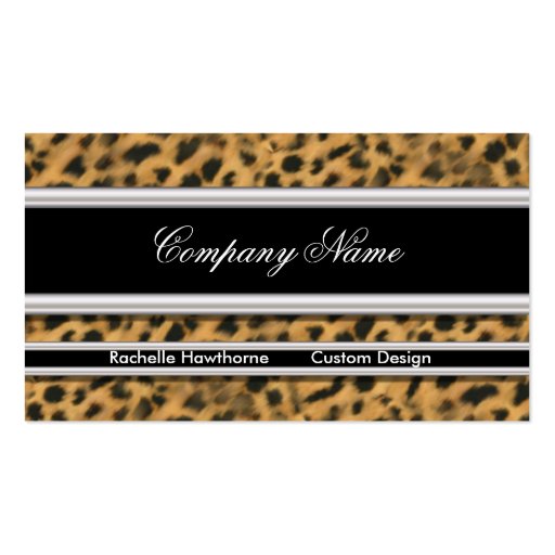 Leopard Print  Business Cards ~ Black (front side)