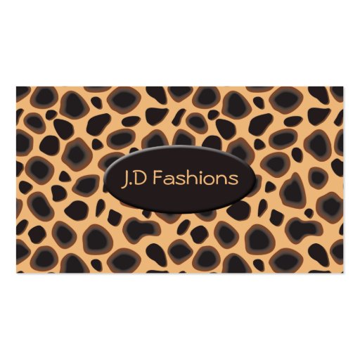 leopard print chic business cards (front side)