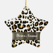 leopard print christmas ornament
