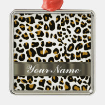 leopard print christmas ornaments
