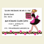 Leopard Print Cleaning Service Business Cards business cards