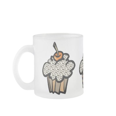 leopard print cupcake coffee mugs by cupcakewear