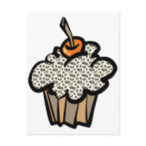 leopard print cupcake postcards