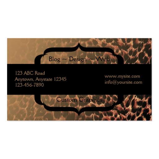 Leopard Print Elegance Business Card (back side)