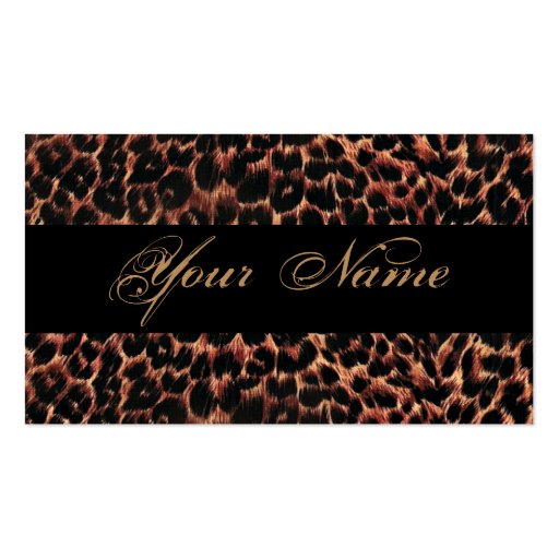 Leopard Print Elegance Business Card (front side)
