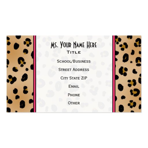 Leopard Print Fashion Business Card (front side)