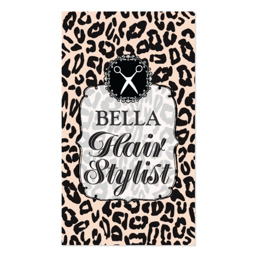 Leopard Print Glam Hair Stylist Appointment Cards Business Card