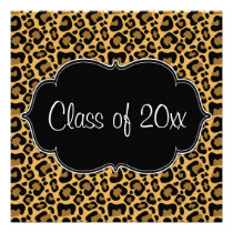 Leopard Print Graduation Party Announcement invitations