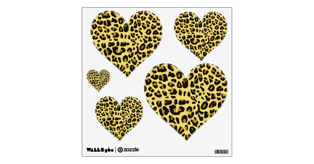 Leopard Print Hearts Wall Decals Zazzle