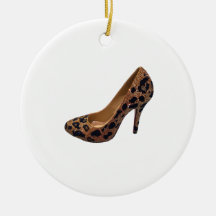 Leopard Print High Heel Shoe Pump Ornaments