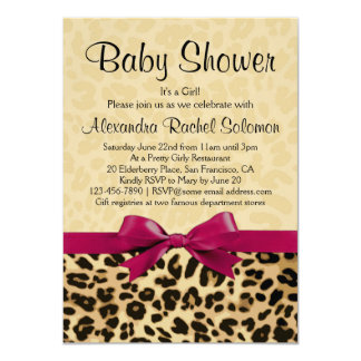 Pink Leopard Baby Shower Invitations & Announcements | Zazzle