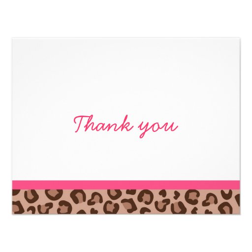 Leopard Print Jungle Thank You Note Cards Personalized Announcement