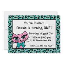Leopard Print Kitty Invitation