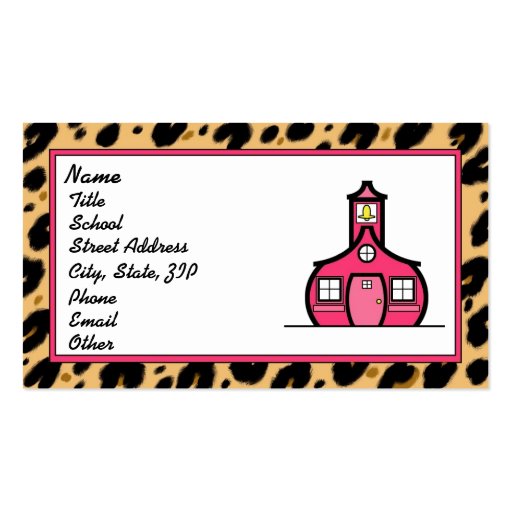 Leopard Print Logo Business Card Templates (front side)