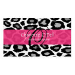 leopard print monogram business cards