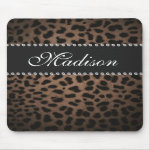 Leopard Print Monogram Rhinestone Bling Mouse Pad Leopard Print Monogram Rhinestone Bling Mouse Pad