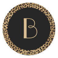 Leopard Print Monogram Sticker sticker