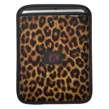 Leopard Print Monogrammed iPad Sleeve