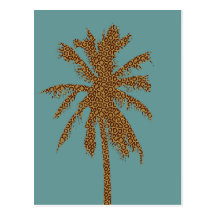 Leopard Print Palm Tree Post Card
